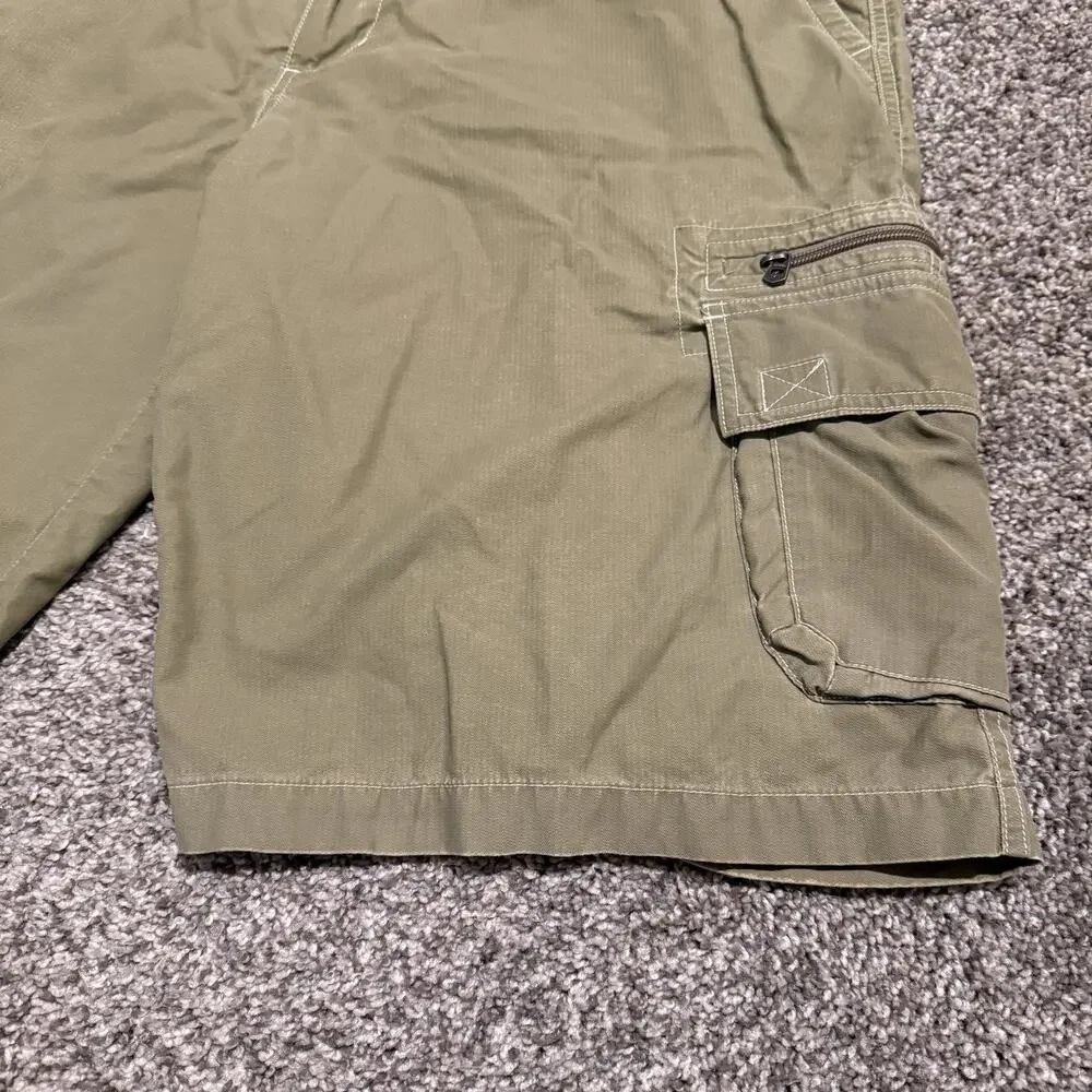 KÜHL Mens XL Khaki Cargo Shorts Ambassador Wornout Hiking Outdoor Utility